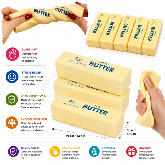 Bebe Basic Squishy  Dumpling Butter Art.294706 Butter Squishy Stress Reliever Soft Toy