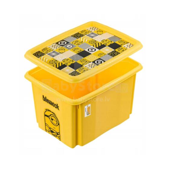 Box with lid 30L Karolina &ldquo;Minions Mosaic&rdquo; 45x35x27cm yellow