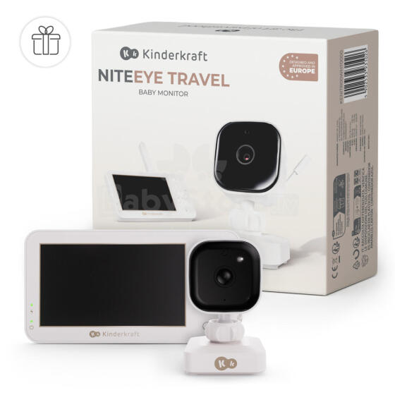 KINDERKRAFT bērnu uzraudzības video monitors NITEEYE TRAVEL, White, KENITR00WHT0000