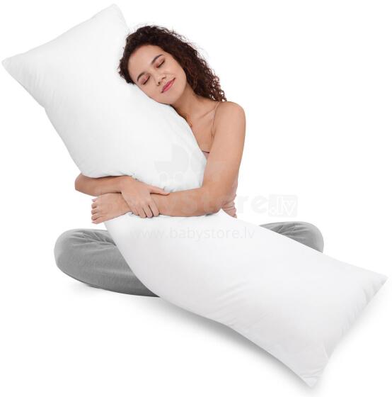 La Bebe™ Easy Extended Suuport Maternity Pillow Art.275384 White Многофункциональная подушка для сна с наполнителем из синтепона (синтепух,особенно мягкий и тихий) 200 x 40 cm
