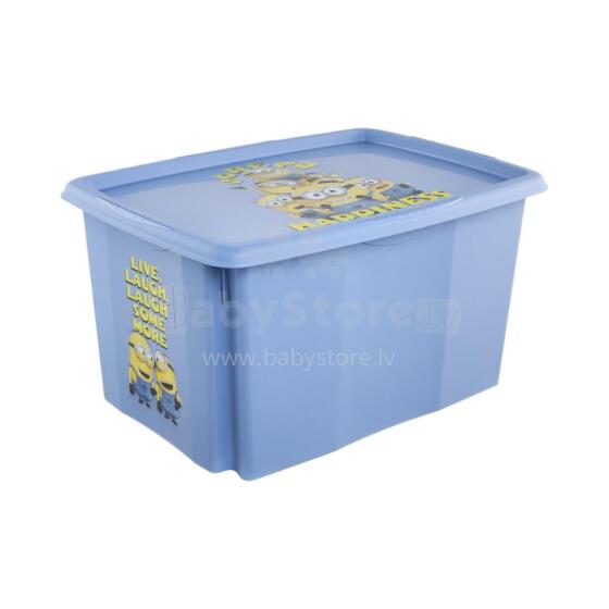Box with lid 45L Karolina &ldquo;Minions Happiness&rdquo; 55.5x40x30cm light blue