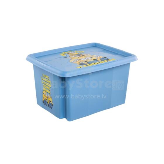 Kaste ar vāku 15L Karolina &ldquo;Minions Happiness&rdquo; 38x29,5x20,5cm gaiši zila 