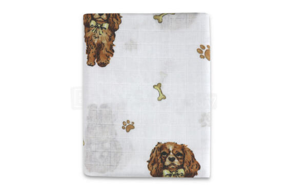 Swaddling blanket / Diaper - 0343 - MUSLIN - size 120x120 - DOG