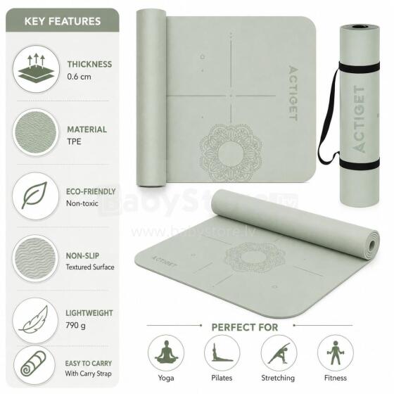 Frogeez Fitness Mat Art.ACT0022 Mint Гимнастический коврик