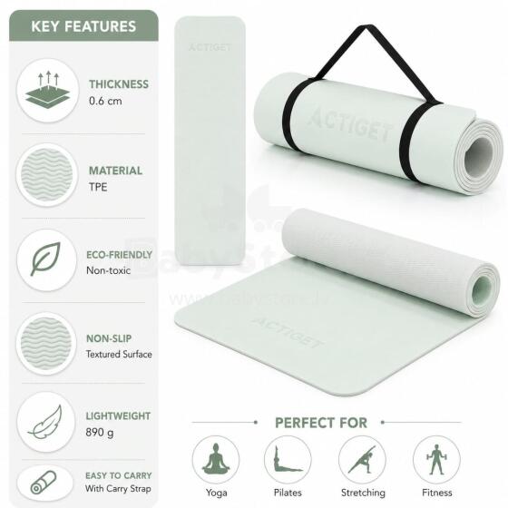 Frogeez Fitness Mat Art.ACT0023 Mint Гимнастический коврик
