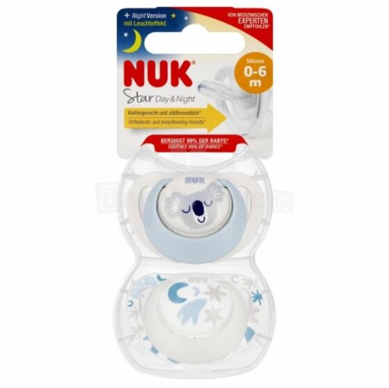 NUK 175287 Soothing Pacifier 2 pcs. 0-6m D&N KOALA blue/white