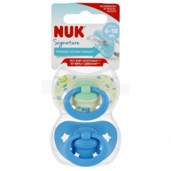 NUK 176321 Pacifier 2 pcs. 6-18m SIGNATURE blue