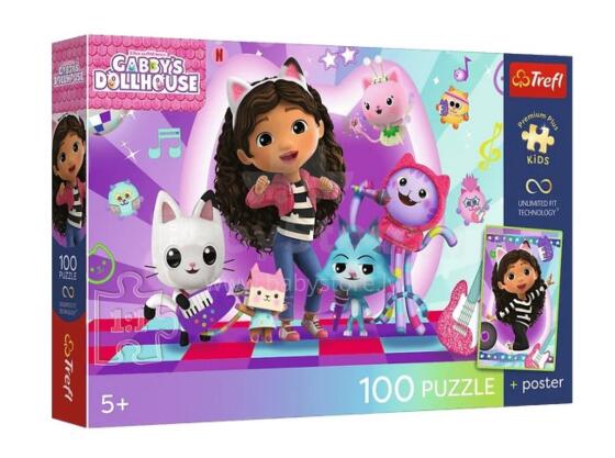 TREFL 16551 Puzzle 100 Colorful Cat World / Gabby's Dollhouse