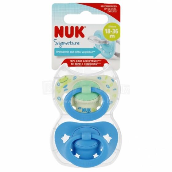 NUK 177206 Soothing Pacifier 2 pcs. 18-36m SIGNATURE blue
