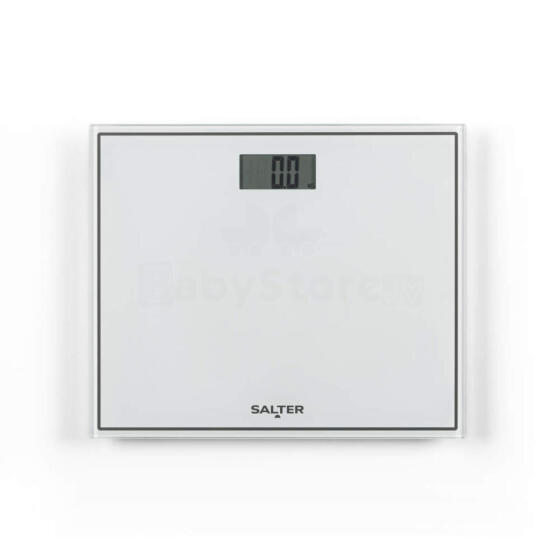 Salter 9207 WHCFEU12 Compact Glass Electronic Bathroom Scale, White