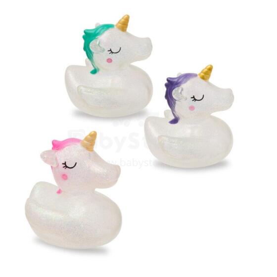 Rainbow Power - Bath duck glitter unicorn, 3 assorted