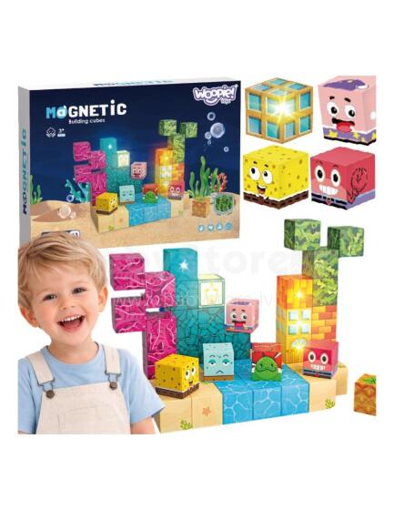 Woopie Магнитные Кубики 54 шт. Монтессори Океанская Головоломка 3D Игра