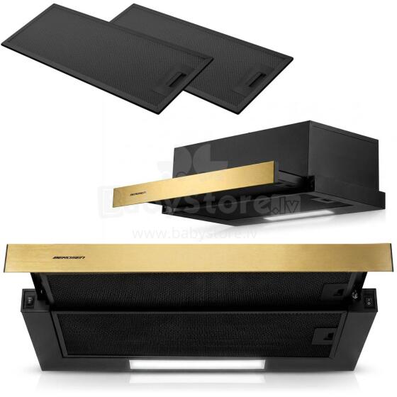Kitchen under-cabinet telescopic hood 60 cm Berdsen BE-60-LW black-gold