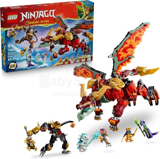 Lego Ninjago Wyldfyre's Art.71868 Механический Дракон Превращения Вайлдфайра