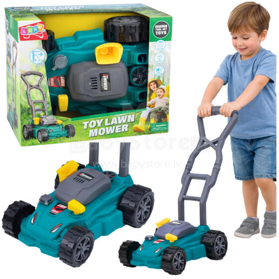 Children's Garden Lawn Mower Pusher Lights Sounds Green