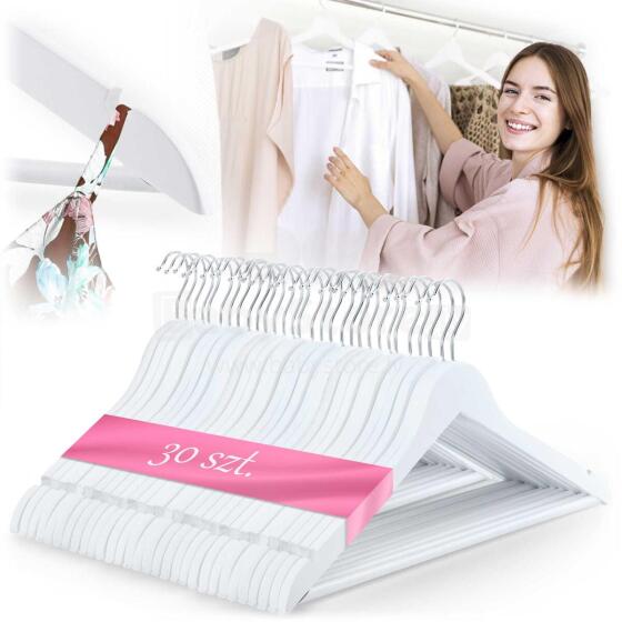 Wooden Clothes Hangers 30pcs MS-858 Massido