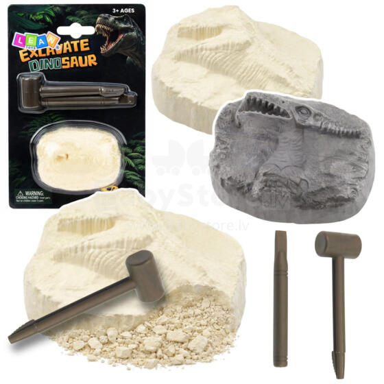 Archaeological Excavation Set Stone with Dinosaur Figurine Tools
