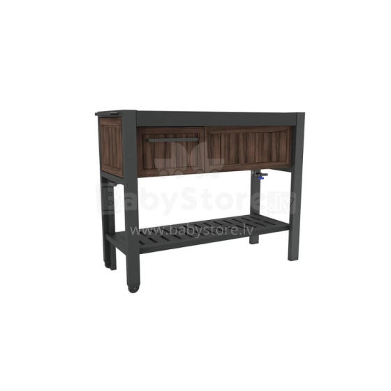Extendable Party Station walnut tone party table