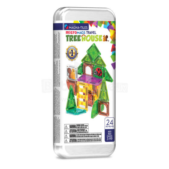 MAGNA-TILES Micromags magnet constructor travel set Treehouse, 24 pcs