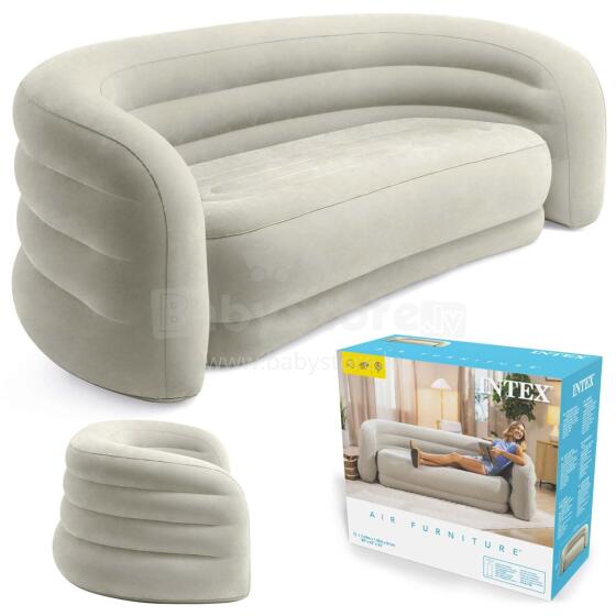 Inflatable velvet sofa bed mattress 229x109x81 cm Intex 66571