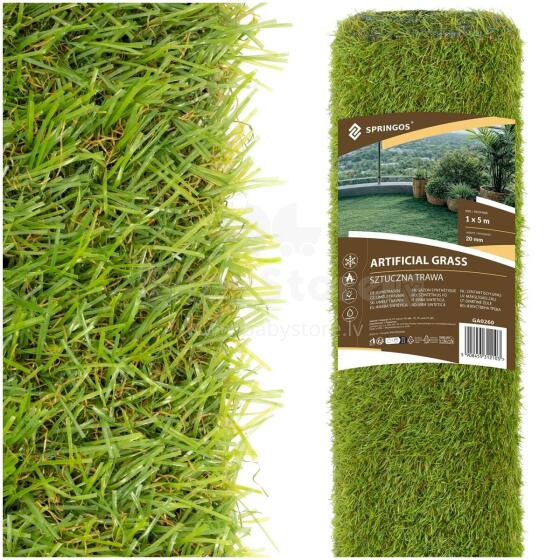 Artificial grass roll 1x5 m green carpet for terrace balcony for garden carpet 20 mm
