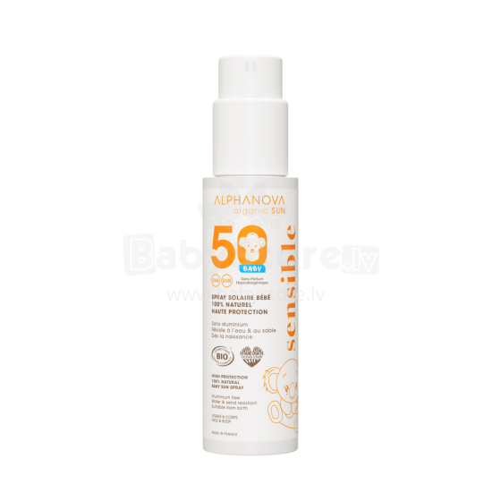 Alphanova Sun Baby Art.287564 natural mineral filter children's sunscreen spray for sensitive skin  SPF50, 100g