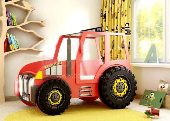 Plastiko Traktor Art.296476 Red  Ergonomiska bērnu gulta  ar  matraci 180 x 90 cm