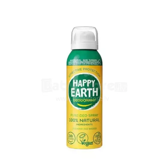 Happy Earth Deodarant Art.296501 Дезодорант  без аэрозоля, 100% натуральный с ароматом жасмина и дерева Хо, 100 мл