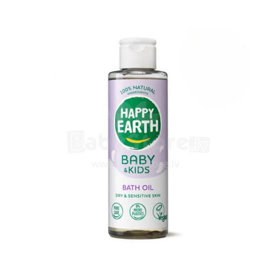 Happy Earth Bath Oil  Art.296509 Увлажняющее масло для ванн 100%  для младенцев и детей с маслами миндаля, жожоба и подсолнечника, 150 мл
