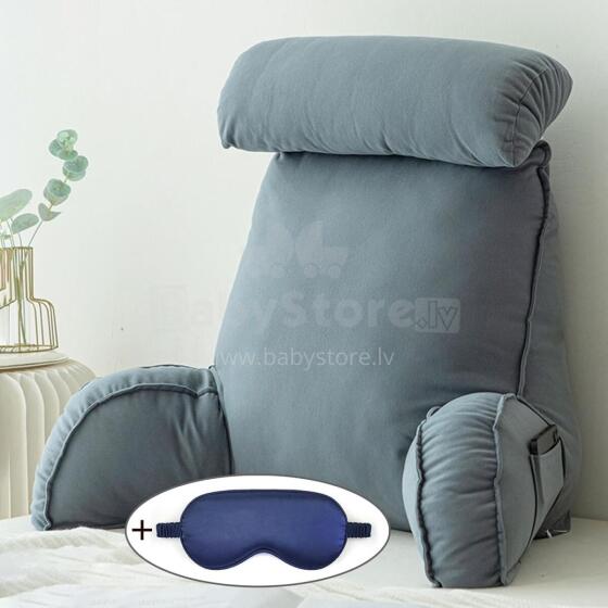 Basic CS Lline Care & Support Large Reading Pillow  Art.296546 Blue Grey Large reading pillow, back support pillow with removable neck cushion