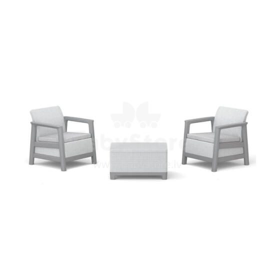 Dārza mēbeļu komplekts Scandi Linea Balcony Set gaiši pelēks/tumša tērauda pelēks