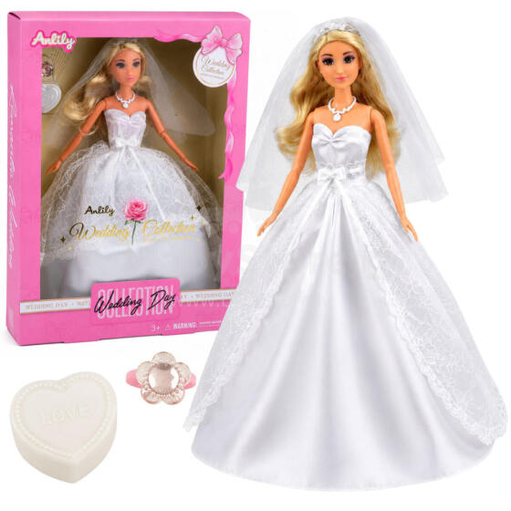 Anlily Bride Doll in White Wedding Dress with Lace Accessories Set
