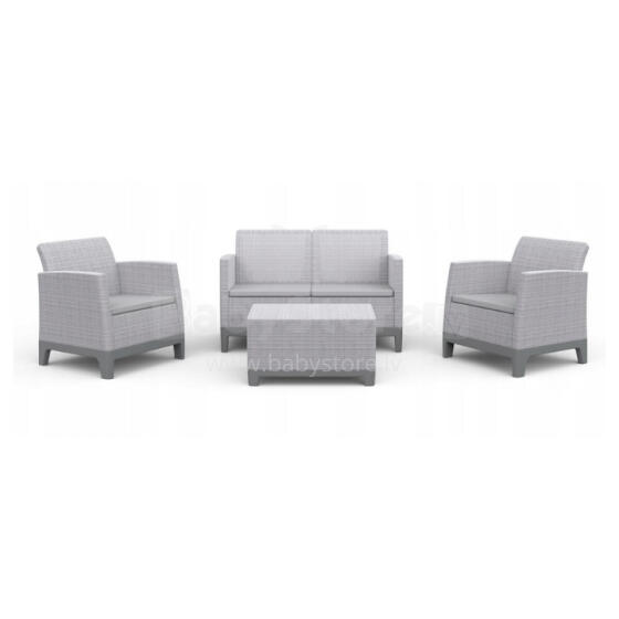 Dārza mēbeļu komplekts Scandi Forma 2 Seater Set gaiši pelēks/tumša tērauda pelēks