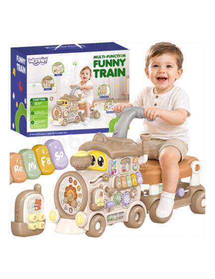 WOOPIE Interactive Train Ride-On Push Toy 3-in-1 Educational Musical Light