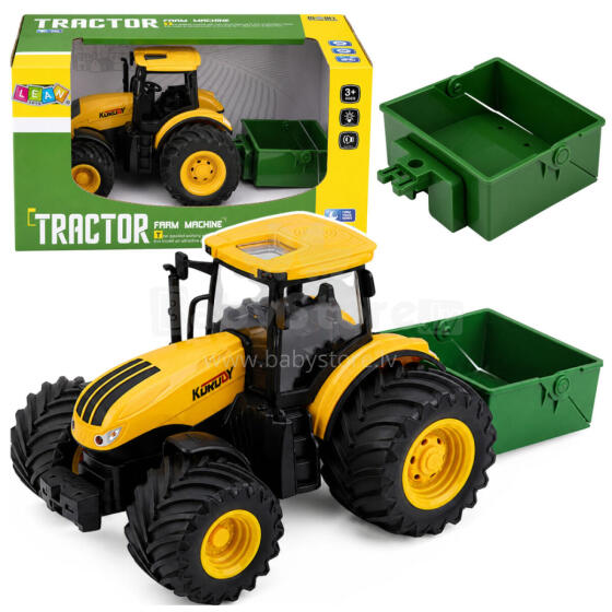 Agricultural Farm Tractor With Fertilizer Spreader Lights Sound Yellow 1:24