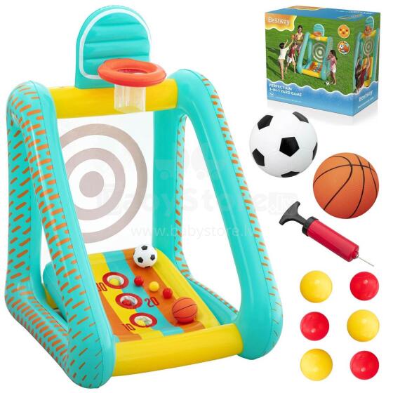 Gaisa piepūšamā dārza spēle 3-in-1 basketbols futbols mērķis 127x109x178 cm Bestway 52813
