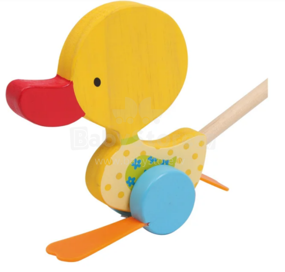 Wooden Pull Along Duck  Art.296814 Velkama pīlīte ar rokturi