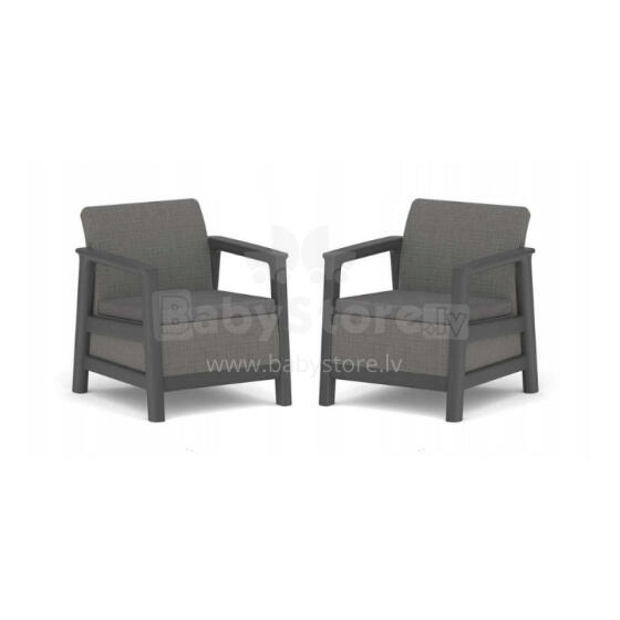 Garden chairs 2 pcs Scandi Linea grey