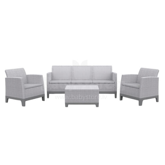 Dārza mēbeļu komplekts Scandi Forma 3 Seater Set gaiši pelēks/tumša tērauda pelēks