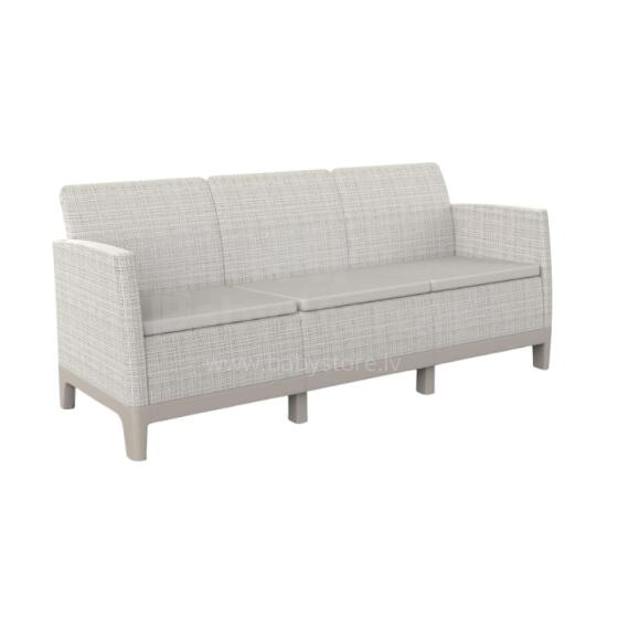 Dārza dīvāns divvietīgs Scandi Form 3 Seater Sofa oļu pelēks/gaiši bēšs