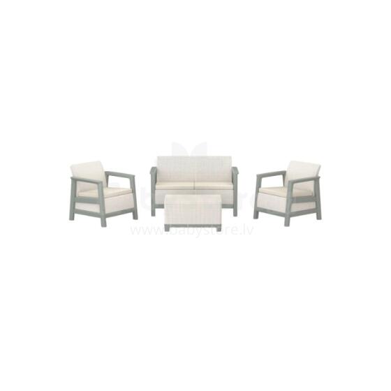 Dārza mēbeļu komplekts Scandi Linea 2 Seater Set oļu pelēks/salvijzaļa akmens tonī
