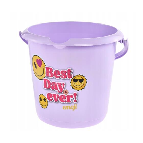 Декоративное ведро 10 л Ilvie &amp;quot;Emoji Best Day&amp;quot; &Oslash;30x28 см, фиолетовое.