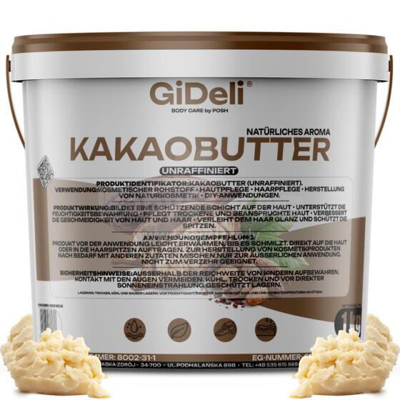 GiDeli Cocoa Butter  Art.297217 dziļi mitrinošs un atjaunojošs kakao tauks,1 kg