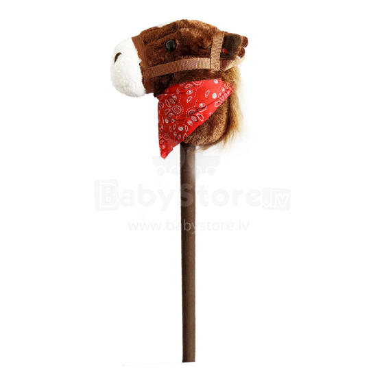 Plush toy - 49337 - HORSE with SOUND  on STICK - BROWN - size 68 cm