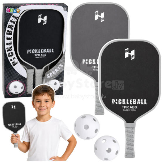 Pickleball Tennis Badminton Racket Set with 2 Balls Black and Gray