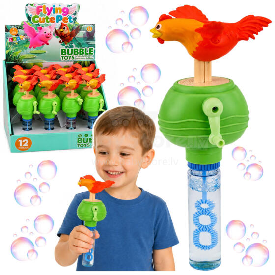 Soap Bubbles with a Hen Moving Its Wings, Squeaking Sound, Crank 40ML