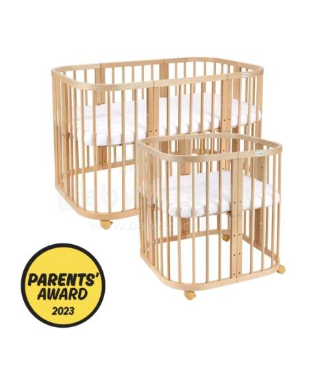 Waldin Baby Collection Bed Crib  7 in 1 Art.297431 Natural Multifunctional wooden 7-in-1 transforming crib