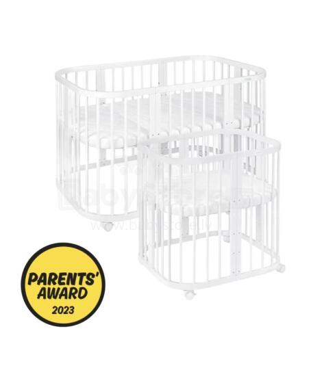 Waldin Baby Collection Bed Crib  7 in 1 Art.297432 White Koka daudzfunkcionāla gulta 7 vienā ar matraci