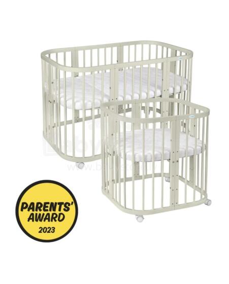Waldin Baby Collection Bed Crib  7 in 1 Art.297434 Olive Многофункциональная деревянная кроватка-трансформер 7 в 1 с матрасом