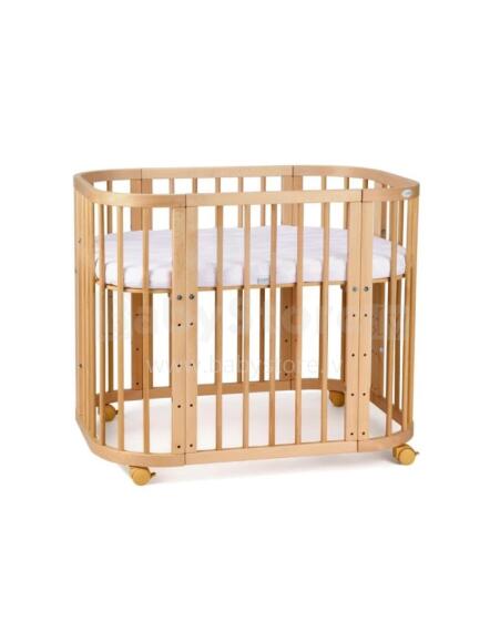 Waldin  Bed Crib  5 in 1 Art.297436 Natural Wood Koka  daudzfunkcionāla gulta 5 vienā ar matraci